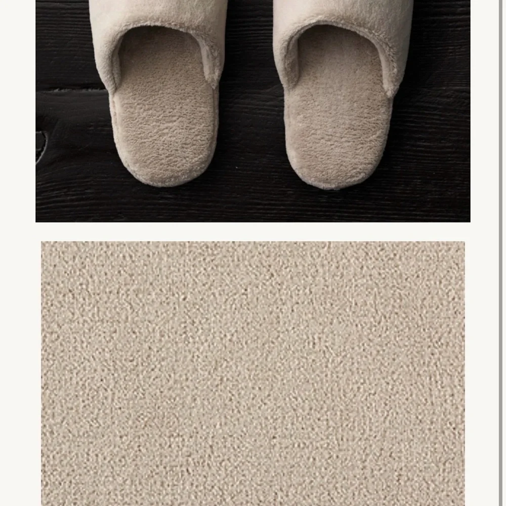 Restoration Hardware Plush Spa Slippers - Sand